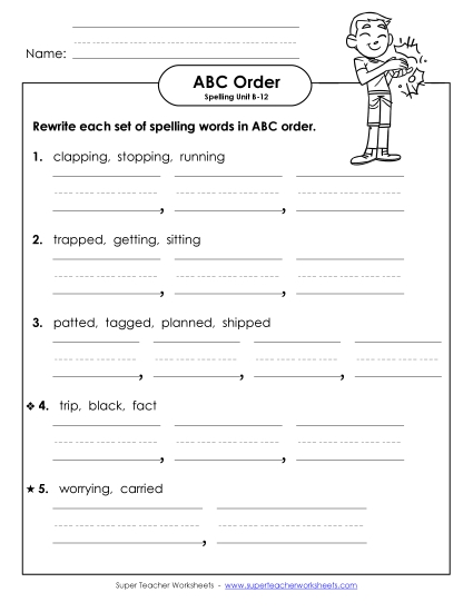 ABC Order - ABC Order - Word Sets (B-12) ABC Order - ABC Order - Word Sets (B-12)