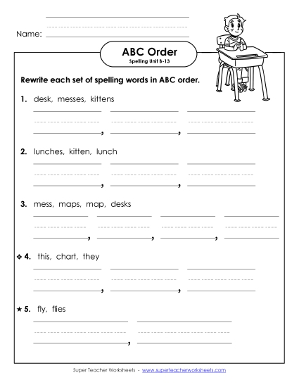 ABC Order - ABC Order - Word Sets (B-13)