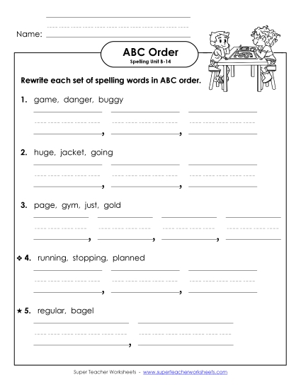 ABC Order - ABC Order - Word Sets (B-14) ABC Order - ABC Order - Word Sets (B-14)