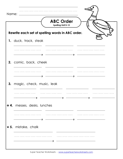 ABC Order - ABC Order - Word Sets (B-15) ABC Order - ABC Order - Word Sets (B-15)