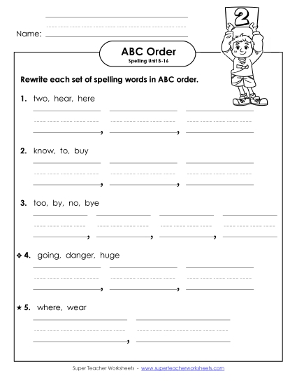 ABC Order - ABC Order - Word Sets (B-16) ABC Order - ABC Order - Word Sets (B-16)