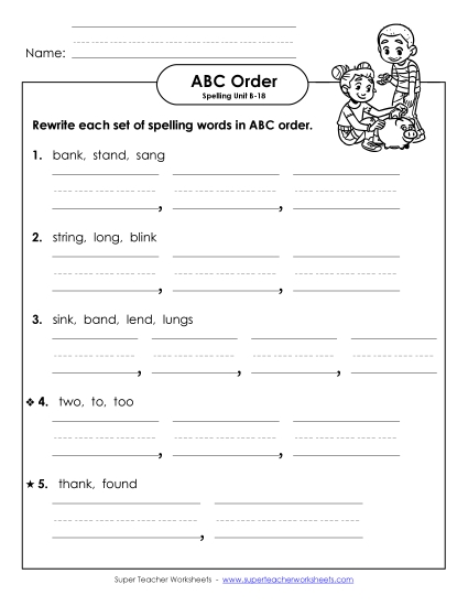 ABC Order - ABC Order - Word Sets (B-18) ABC Order - ABC Order - Word Sets (B-18)