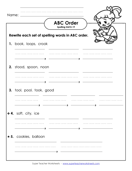 ABC Order - ABC Order - Word Sets (B-19)