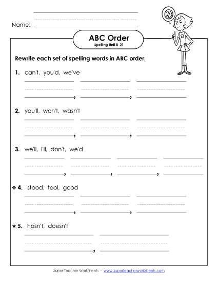 ABC Order - ABC Order - Word Sets (B-21)