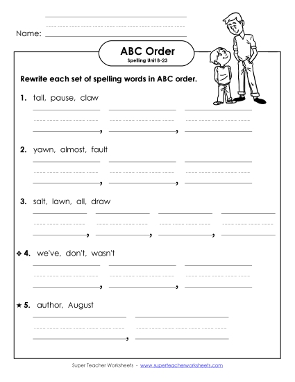 ABC Order - ABC Order - Word Sets (B-23) ABC Order - ABC Order - Word Sets (B-23)
