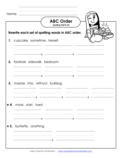 ABC Order - ABC Order - Word Sets (B-24) ABC Order - ABC Order - Word Sets (B-24)