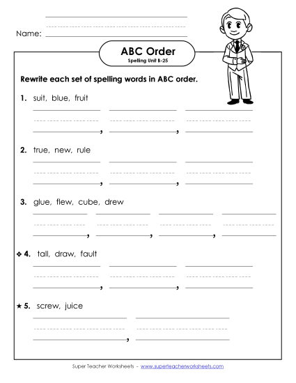 ABC Order - ABC Order - Word Sets (B-25) ABC Order - ABC Order - Word Sets (B-25)