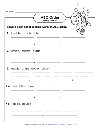 ABC Order - ABC Order - Word Sets (B-27) ABC Order - ABC Order - Word Sets (B-27)