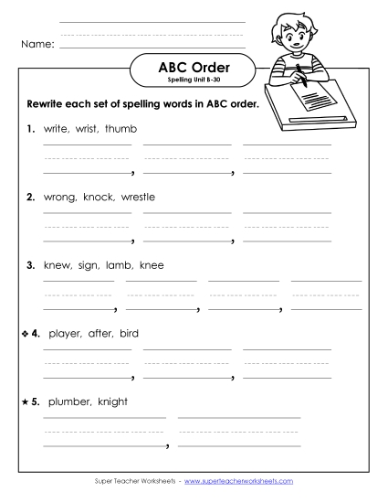 ABC Order - ABC Order - Word Sets (B-30)