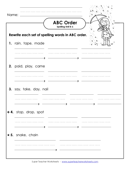 ABC Order - ABC Order - Word Sets (B-6)