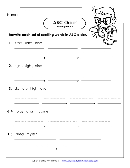 ABC Order - ABC Order - Word Sets (B-8) ABC Order - ABC Order - Word Sets (B-8)