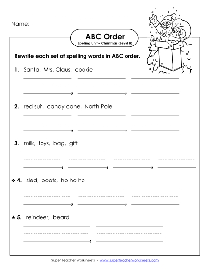 ABC Order - ABC Order - Word Sets (B-Christmas) 