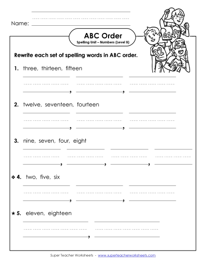 ABC Order - ABC Order - Word Sets (B-Number Words) ABC Order - ABC Order - Word Sets (B-Number Words)
