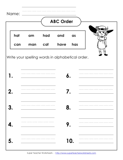 ABC Order - ABC Order - Write (A-1)
