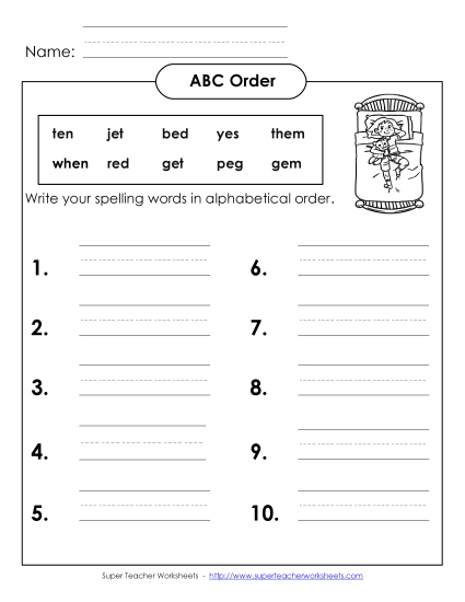 ABC Order - ABC Order - Write (A-2)