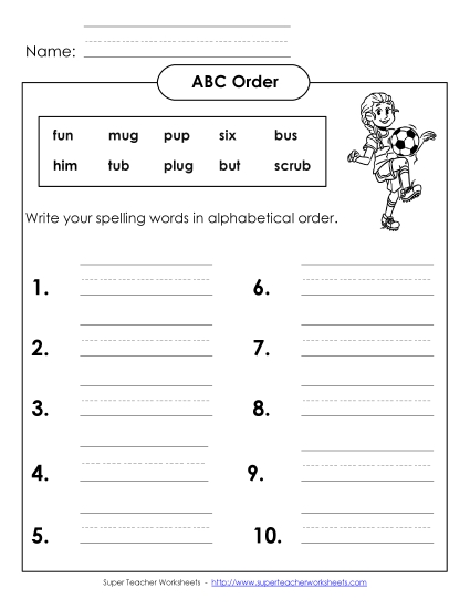 ABC Order - ABC Order - Write (A-5)