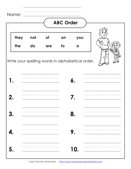 ABC Order - ABC Order - Write (A-6)