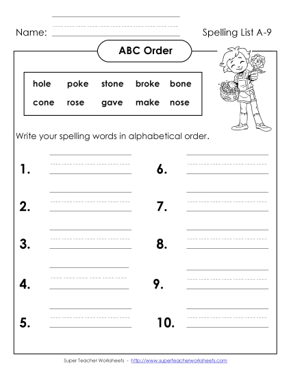 ABC Order - ABC Order: Write (A-9) ABC Order - ABC Order: Write (A-9)
