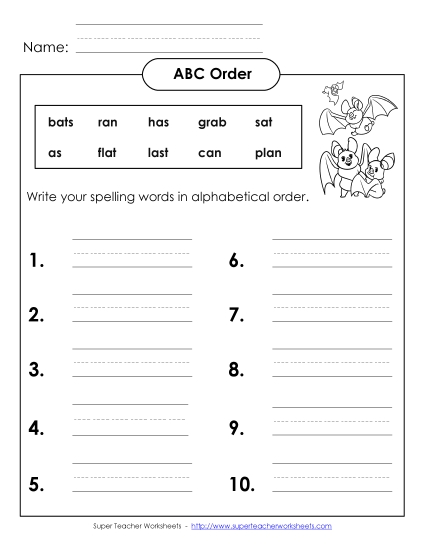 ABC Order - ABC Order - Write (B-1)