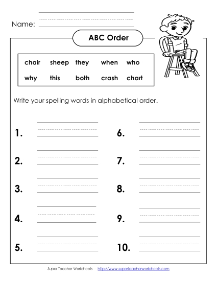ABC Order - ABC Order: Write (B-11) ABC Order - ABC Order: Write (B-11)