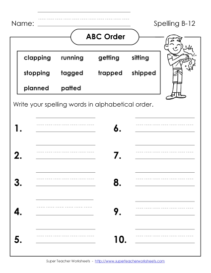 ABC Order - ABC Order: Write (B-12)