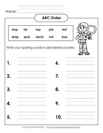 ABC Order - ABC Order - Write (B-4)