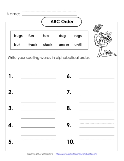 ABC Order - ABC Order: Write (B-5) ABC Order - ABC Order: Write (B-5)
