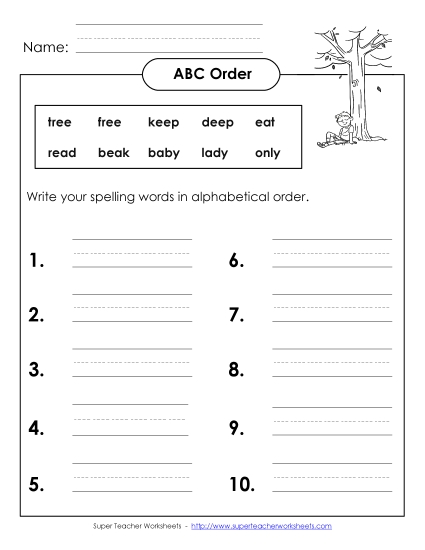 ABC Order - ABC Order: Write (B-7) ABC Order - ABC Order: Write (B-7)