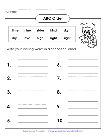 ABC Order - ABC Order: Write (B-8)