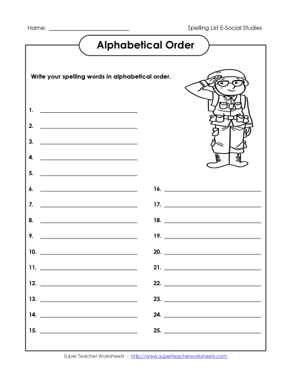 ABC Order - ABC Order: Write List ABC Order - ABC Order: Write List