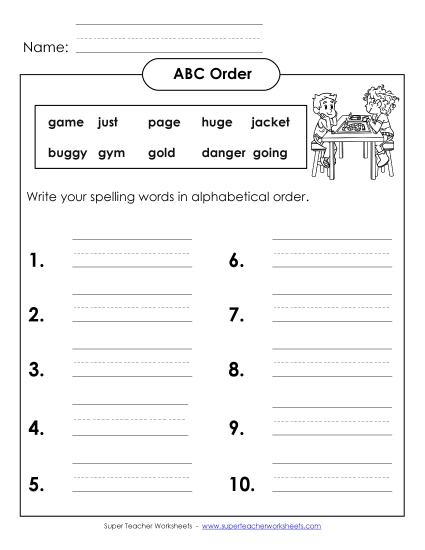 ABC Order - ABC Order: Write List (B-14)