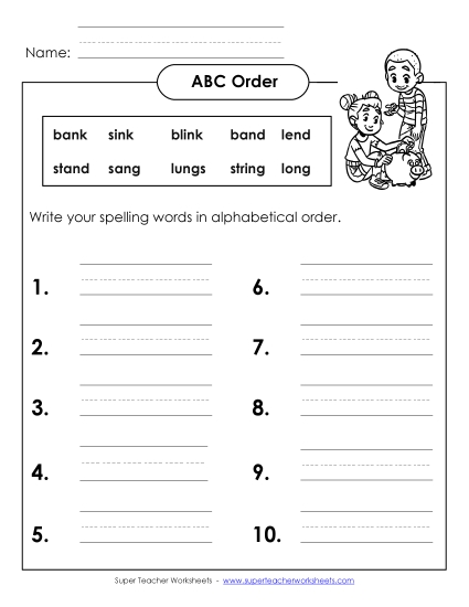 ABC Order - ABC Order: Write List (B-18)