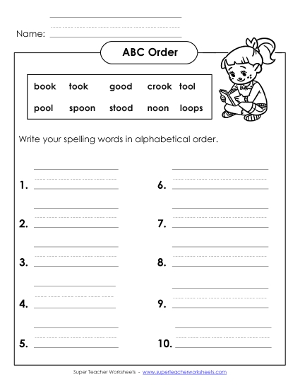 ABC Order - ABC Order: Write List (B-19)