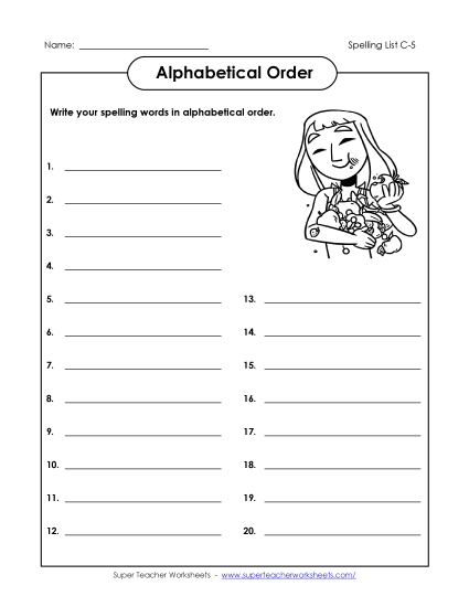 ABC Order - ABC Order: Write the List