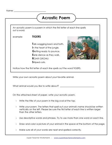 Acrostic Poems - Acrostic Animals