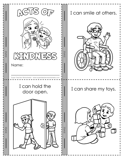Kindness - Acts of Kindness Mini Book (Printable PDF Worksheet)