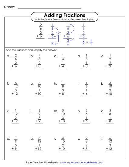 Adding Fractions: Same Denominator - Adding Fractions; Like Denominators (Vertical) Adding Fractions: Same Denominator - Adding Fractions; Like Denominators (Vertical)