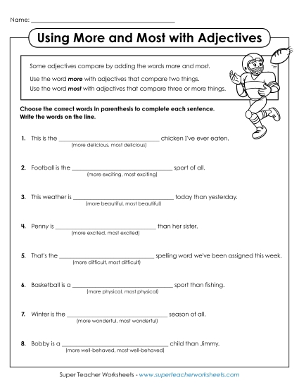 Comparative & Superlative - Adding More or Most