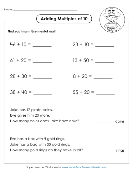 Adding Multiples of 10 - Adding Multiples of 10 (With Word Problems) Adding Multiples of 10 - Adding Multiples of 10 (With Word Problems)