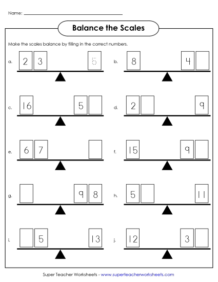 Addition Worksheets & Games - Addition Balance Scales Addition Worksheets & Games - Addition Balance Scales