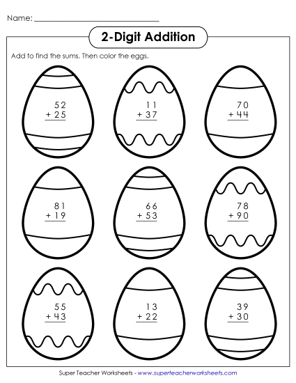 Easter Addition - Addition: Easter Eggs (2-Digit Addition) Easter Addition - Addition: Easter Eggs (2-Digit Addition)