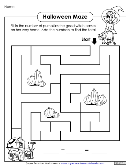 Addition - Addition Maze (Basic) Addition - Addition Maze (Basic)