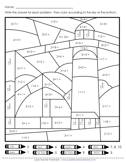 Addition Mystery Pictures - Addition Mystery Picture: Farm or Lighthouse Addition Mystery Pictures - Addition Mystery Picture: Farm or Lighthouse