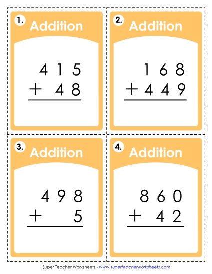 Addition: Printable 3-Digit Worksheet Addition: Printable 3-Digit Worksheet