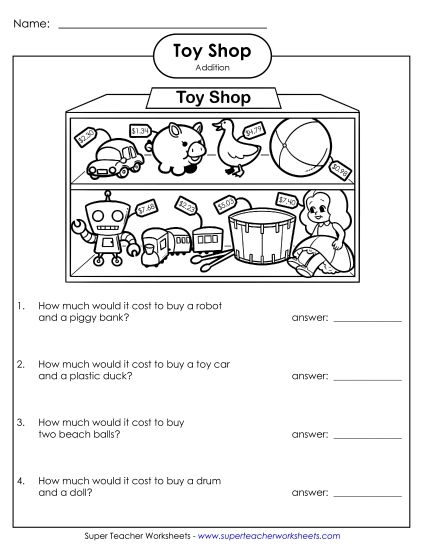 Money - Addition: Toy Shop