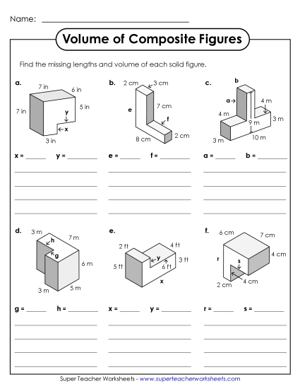 Intermediate: Some Missing Lengths Single, Whole Number Lengths - Additive Volume: Six Shapes (Intermediate) Intermediate: Some Missing Lengths Single, Whole Number Lengths - Additive Volume: Six Shapes (Intermediate)