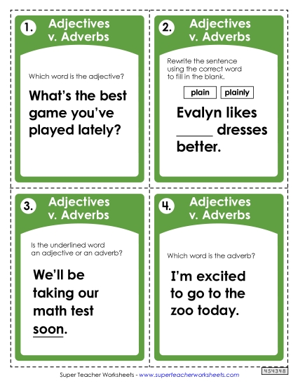 Adjectives v. Adverbs Adjectives v. Adverbs