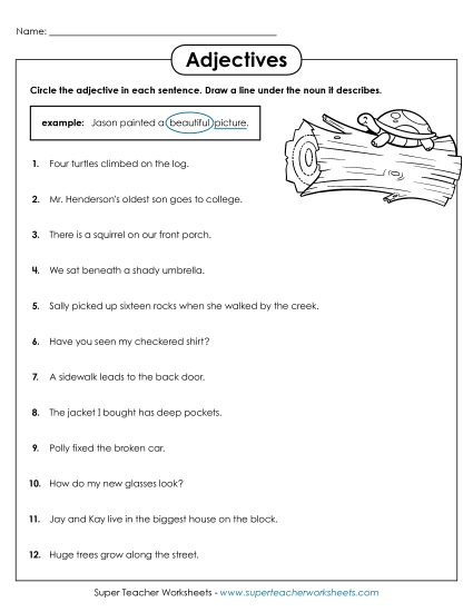 Basic Adjectives - Adjectives Worksheet Basic Adjectives - Adjectives Worksheet