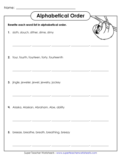 Advanced Alphabetical Order - Advanced ABC Order #2 Advanced Alphabetical Order - Advanced ABC Order #2