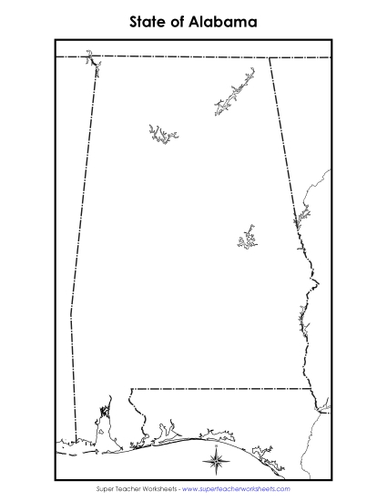 Maps - Alabama: Blank Map Maps - Alabama: Blank Map